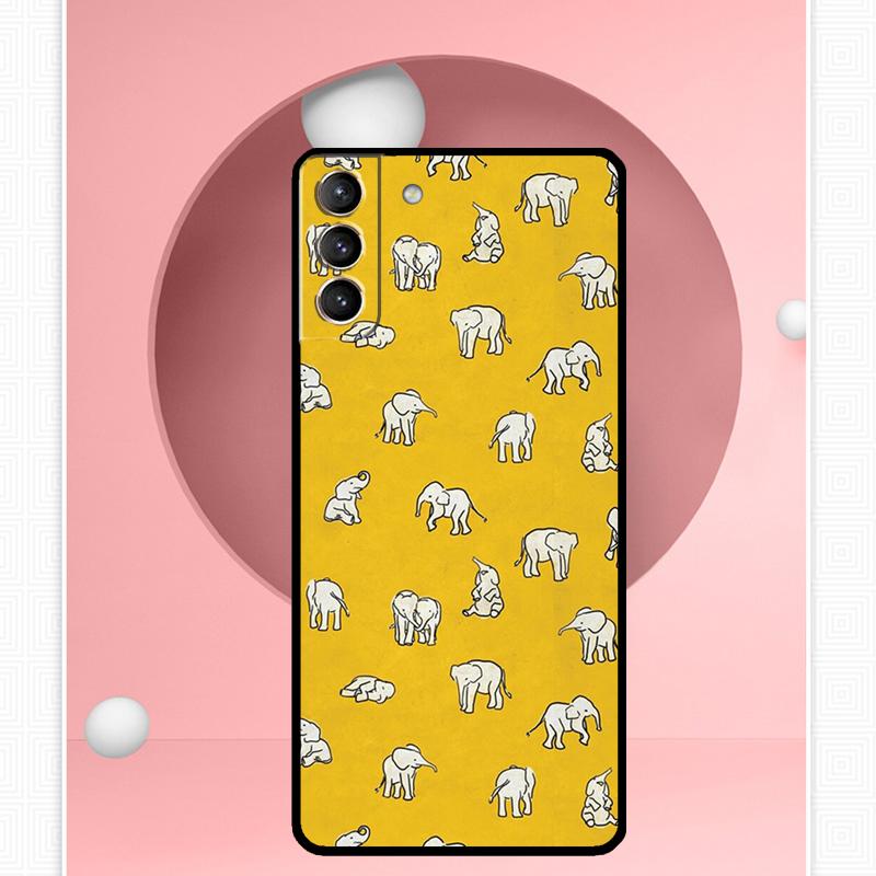 Cute Baby Elephant Case For Samsung Galaxy S22 S23 S24 Ultra Note 20 10 S8 S9 S10 Plus S21 S20 FE Soft Cover