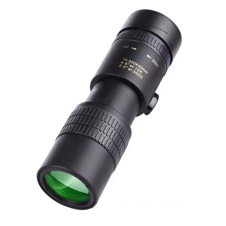 10-300x40 Zoom HD Telescope Portable Professional Monocular with Strong Long Range Low Night Vision Ideal for Hunting Outdoor
