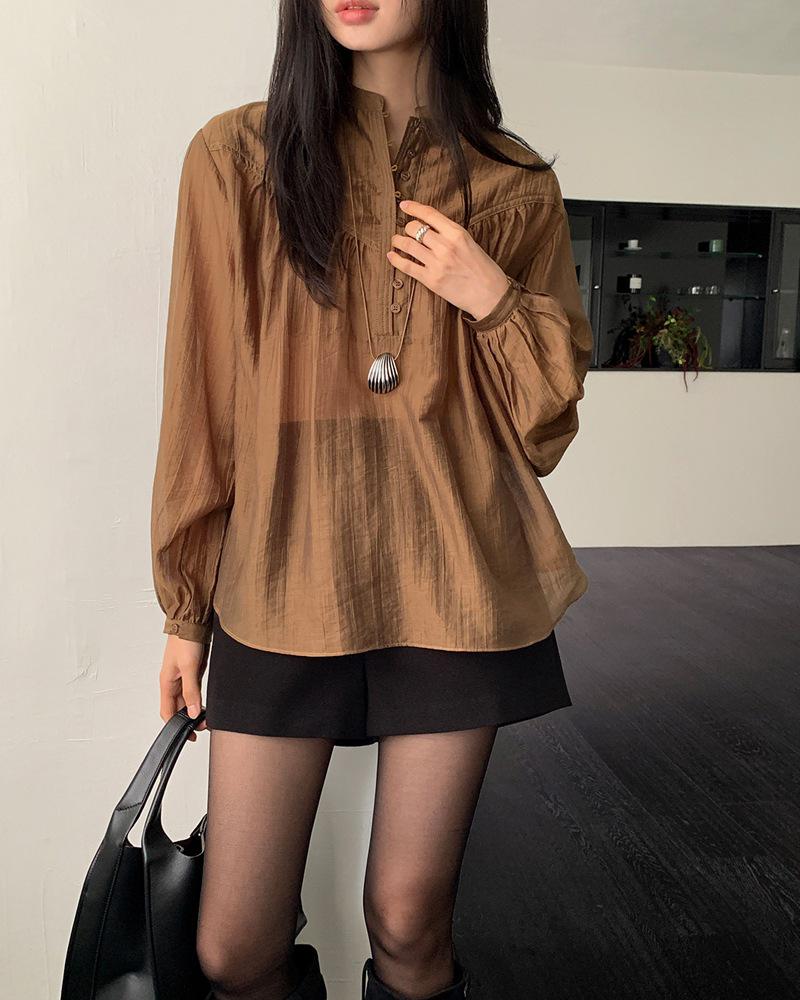 

Korean Chic Versatile Loose Top One Size коричневый/хаки