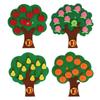 Peache Orange Banana Pear Apple Fruits Tree Felt Math Learning Education Board