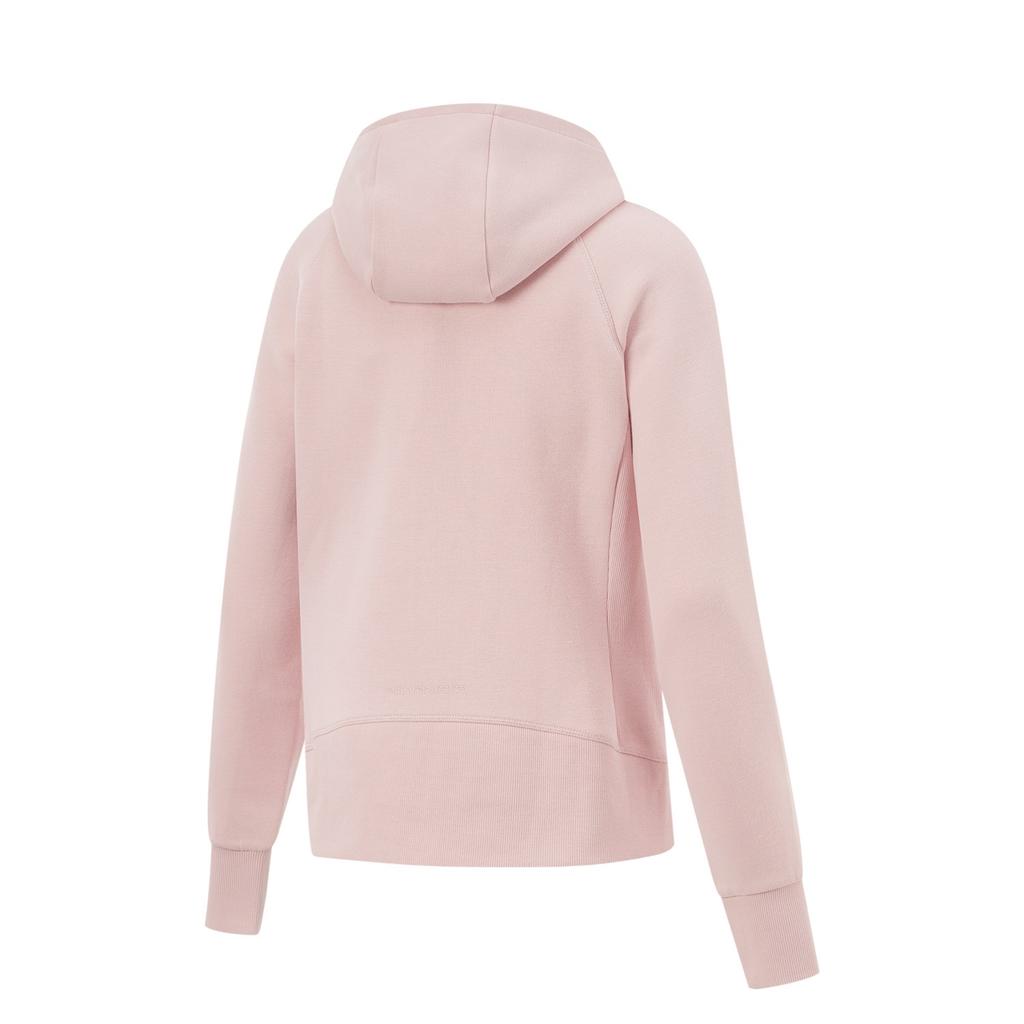 Li-Ning Plain Color Hooded Cardigan Sweatshirt Women tops Light-Pink AWDU970-8