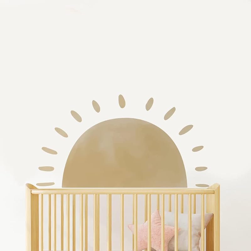 Half Sun Wall Decal for Kids Room - Sunshine Wall Stickers Vinyl Wall Decals Nursery Wall Decal Removable Peel and Stick Wall Decals for Nursery Kids
