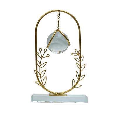 Klare Kristallkugel mit Ständer, Kristallkugel für Geschenk, Gold Art Deco für Foto-Ornamente, Bücherregal, Hochzeit, Party