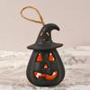 yangyizhi 12 Pcs Halloween LED Pumpkin Lantern, Spooky Hanging Lighted Light with Witch Hat for Indoor Outdoor Home Party Decor