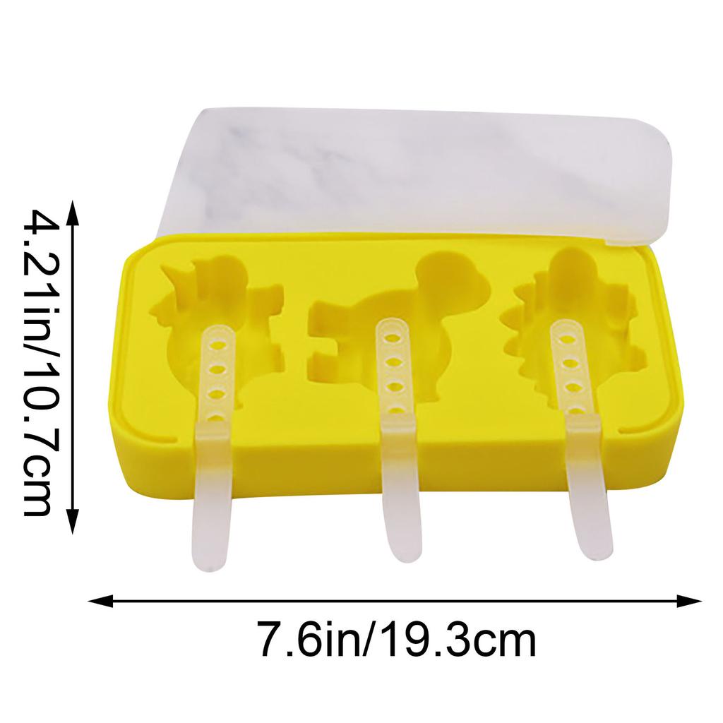 Dinosaur Silikon Hjemmelaget Is Med Lokk Med Plastpinne