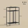 Console Table 3-Tier Shelves Narrow Entryway Table Steel Frame for Living Room Hallway 55 Cm Black