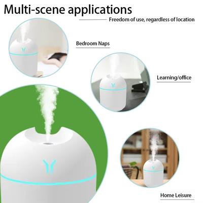 250ML USB Mini Hava Nemlendirici Aroma Esansiyel Yağ Difüzörü Ev İçin Araba İçin Ultrasonik Sessiz Sis Yapıcı Difüzör LED Renkli Lamba ile