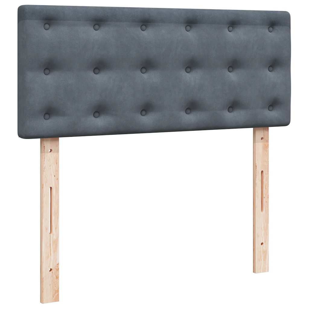 Ottoman Bed with Mattress Dark Grey 120 x 190 cm Velvet