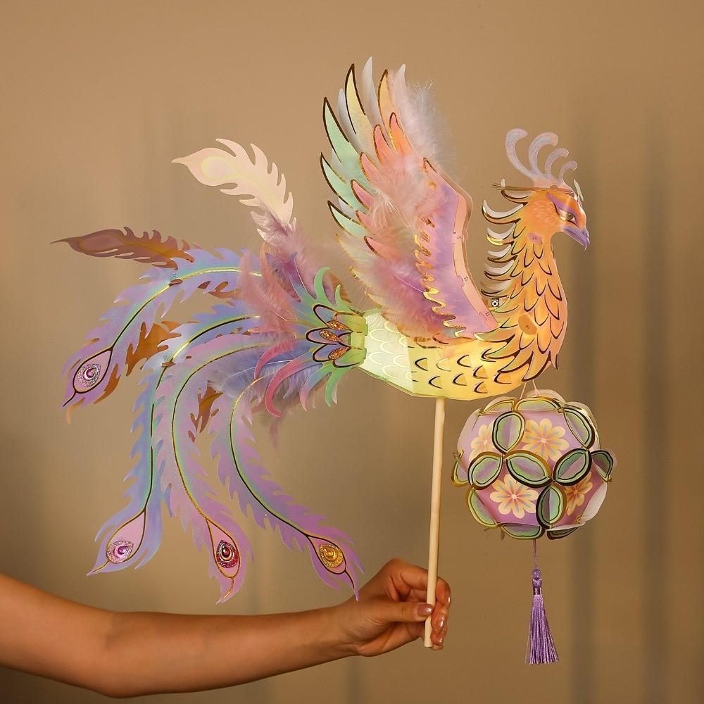 Glowing Lunar New Year Lamp Cartoon LED Phoenix Light Toys Kit Chinese Phoenix Lantern Festival
