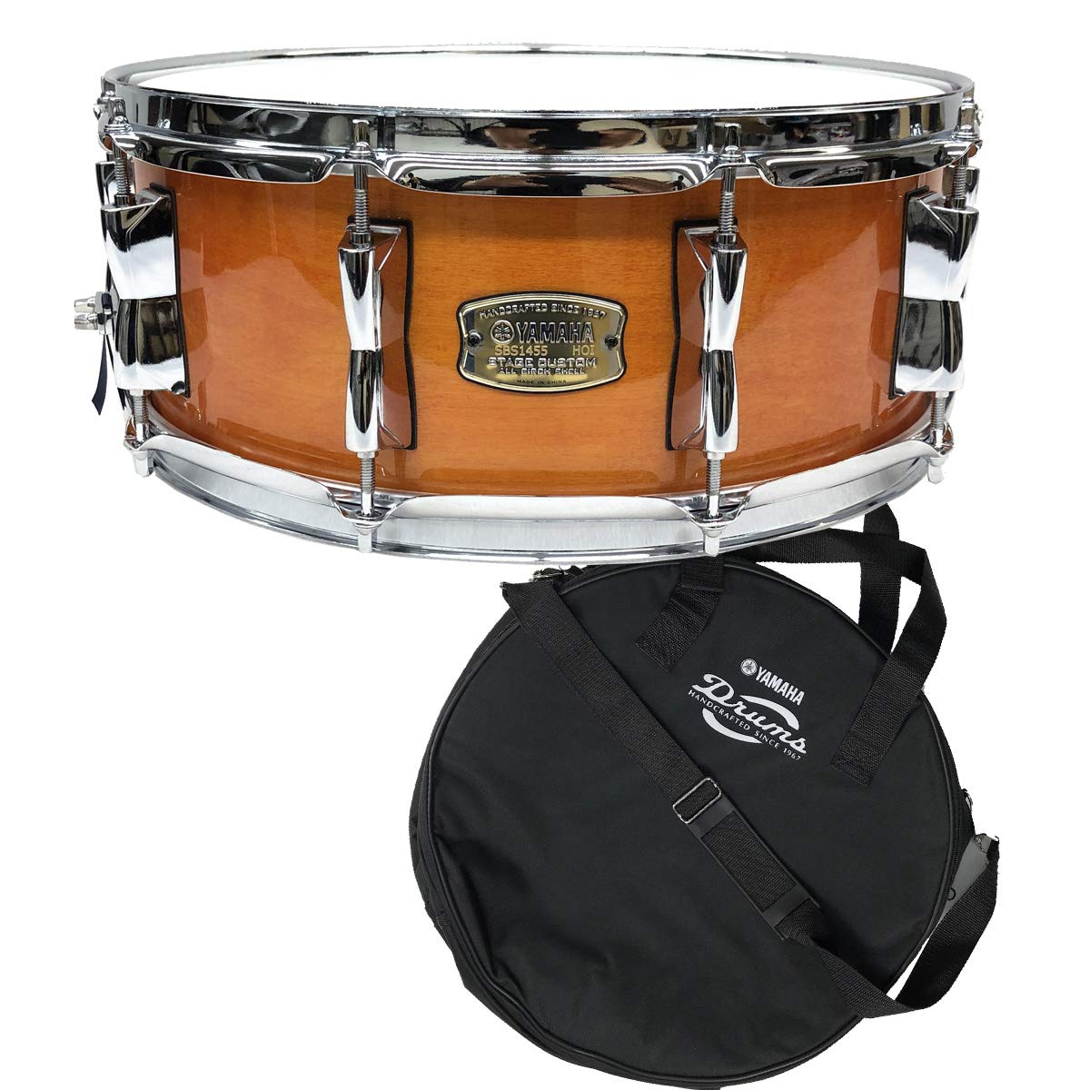 

YAMAHA SBS1455HA Yamaha Stage Custom Snare Drum Honey Amber с чехлом для малого барабана 14x5.5 чёрный