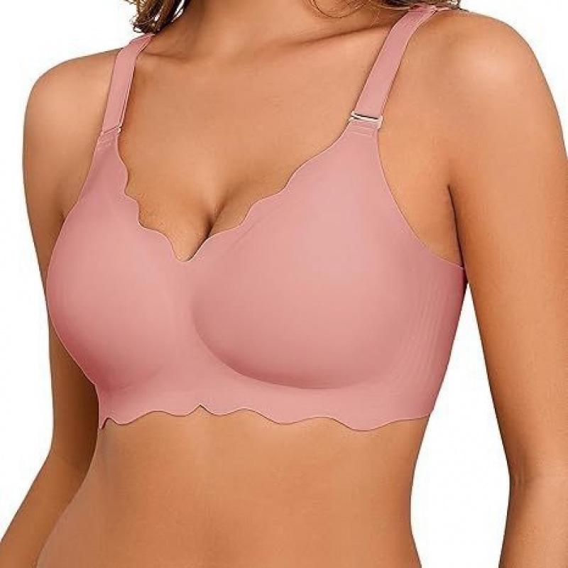 Reggiseno Senza Ferretto Senza Cuciture Taglie Forti: Comodo, Bello, Anti-Caduta, Design con Bustino Raccolto