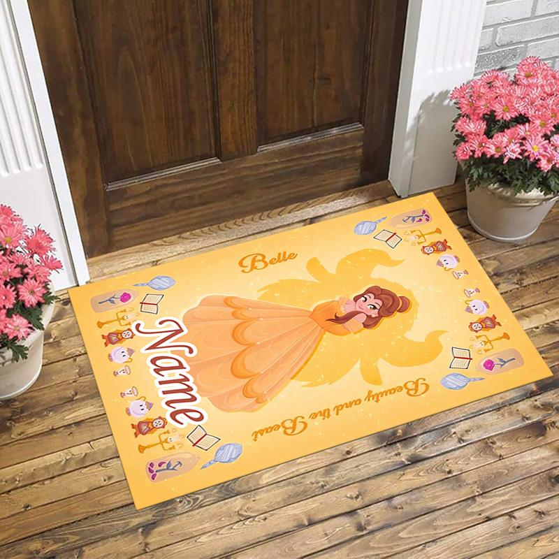 Personalized Name Princess Aurora Living Room Non-Slip Area Rug Soft Carpet for Bedroom Kids Playroom Sofa,Office Home Decor Doormat