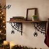 Indoor Outdoor Wall Embellishment 2Pcs Spider Web Corner Metal Art Signs Decor Gothic Artistic Decor Minimalist Aesthetic Sculpture for Living Room