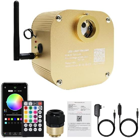 AKEPO 10W Twinkle Fiber Optic Light Engine Light Source, APP Control + Music Activated + 28-Key Remote Control for Car Stars Headliner and Home Star