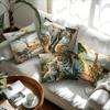 1/4pcs African Wildlife Safari Throw Pillow Covers Wild Animal Leopard Elephant Giraffe Home Decor Cushion Cover