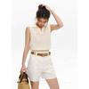 Polo Collar Knitted Vest Short Sleeveless Base Layer Top for Women In Summer