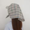 New Arrivals Open Run Scarf Cap With Layered Design And Check Pattern