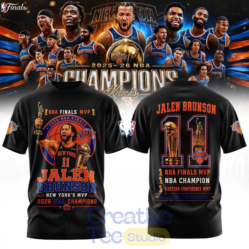 Jalen Brunson New York Knicks 2026 NBA Finals MVP T-Shirt Men Women Cotton Oversized Y2k Short Sleeved Streetwear Harajuku Female Male Clothing 4XL