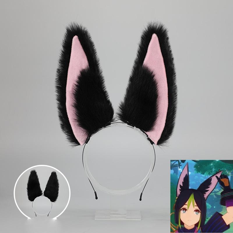 Genshin Tighnari Impact Plush Headdress Cartoon Headband Bendable Rabbit Ears