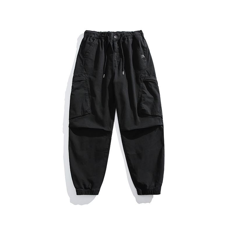 

Retro overalls new men s trousers outdoor sports pants men s trendy brand wide version loose casual men s pants XXXL чорний