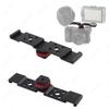 Aluminum 1 Hot Shoe Extension Bar Triple Cold Shoe Mount Bracket for DSLR Mirrorless Camera Microphone Led Video Vlogging