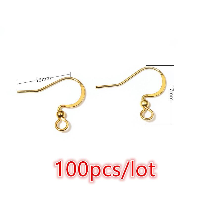 30-100pcs Stainless Steel DIY Earrings Hooks Clasp Findings Handmade Jewelry Making Accessories Earwire Accessories Steel Gold