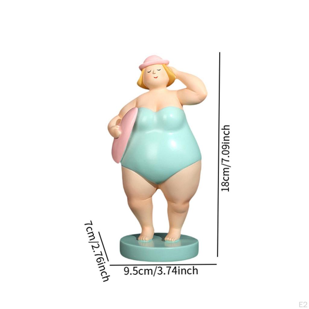 Beach Woman Figurine Ornament Decorative Craft Desktop Sculpture Resin Statue for Entryway