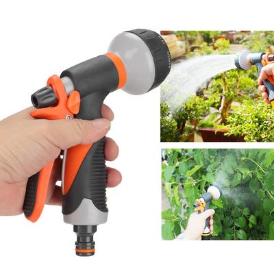 8 Spray Patterns Garden Hose Nozzle Orange and Grey Water Hose Nozzle Sprayer  Outdoor Cleaning