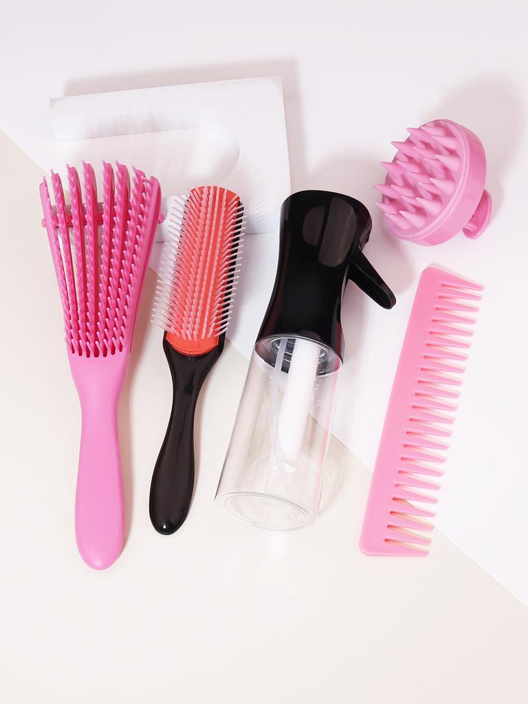 5pcs/set of professional barber accessories kit massage hair comb, hair spray bottle massage brush Special for real hair wigs