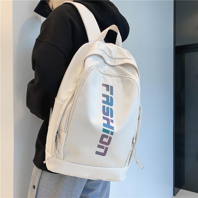 Simple Color Solid Letter Pattern Student Backpack For School And Use Daily