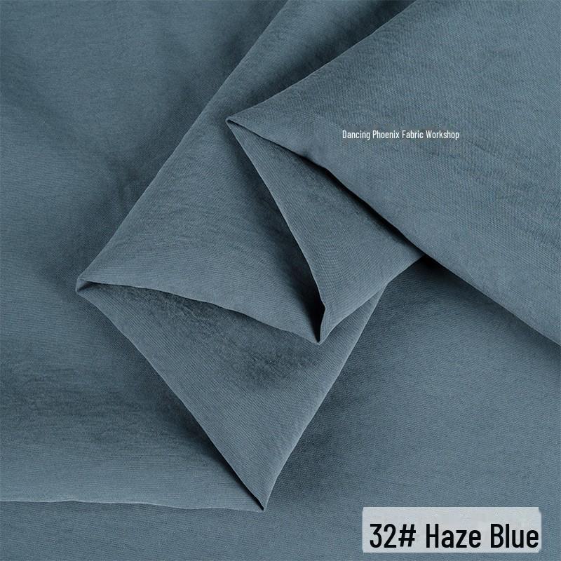 Retro Pískově Praná Matná Měděná Amoniaková Hedvábná Tkanina - Nepružný Mlhavě Mrazivý Materiál na Top/Sukni