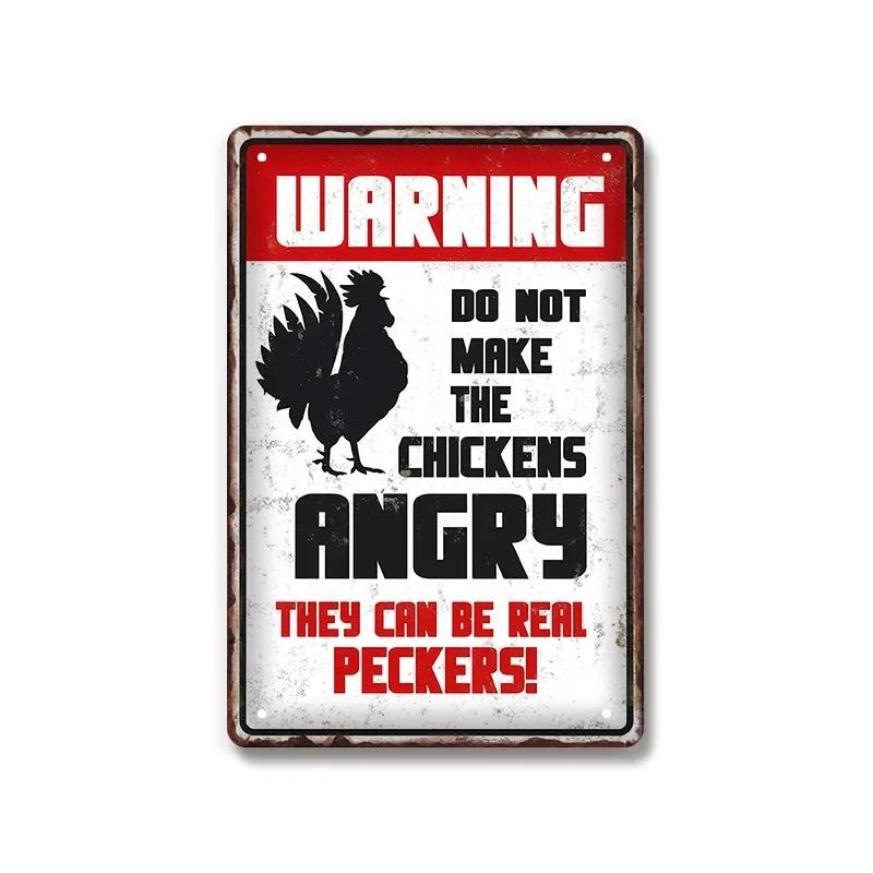 Vintage Warning Dog Metal Tin Sign for American Creative Sheet Painting Animal Wall Decoration Made of Old Iron Signs 8x12 inch