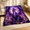 Amethyst Crystal Dragon Plush Throw Blanket Fantasy Decor