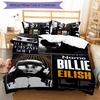 3pcs Custom Name Billie Eilish Bedding Set Duvet Cover Closure Includes 1 Duvet Cover & 2 Pillowcases for All Seasons Bedroom Decor