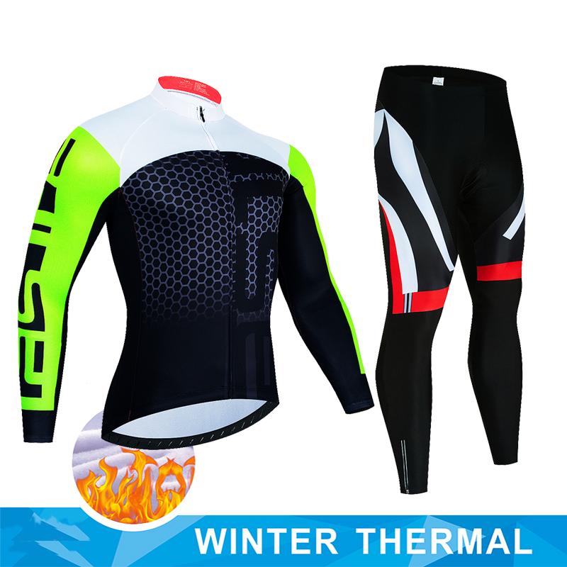 Cycling Jersey Set 2025 Men Winter Thermal Fleece Long Sleeve Road Bike Cycling Clothing MTB Cycling Jacket Ropa Ciclismo Hombre