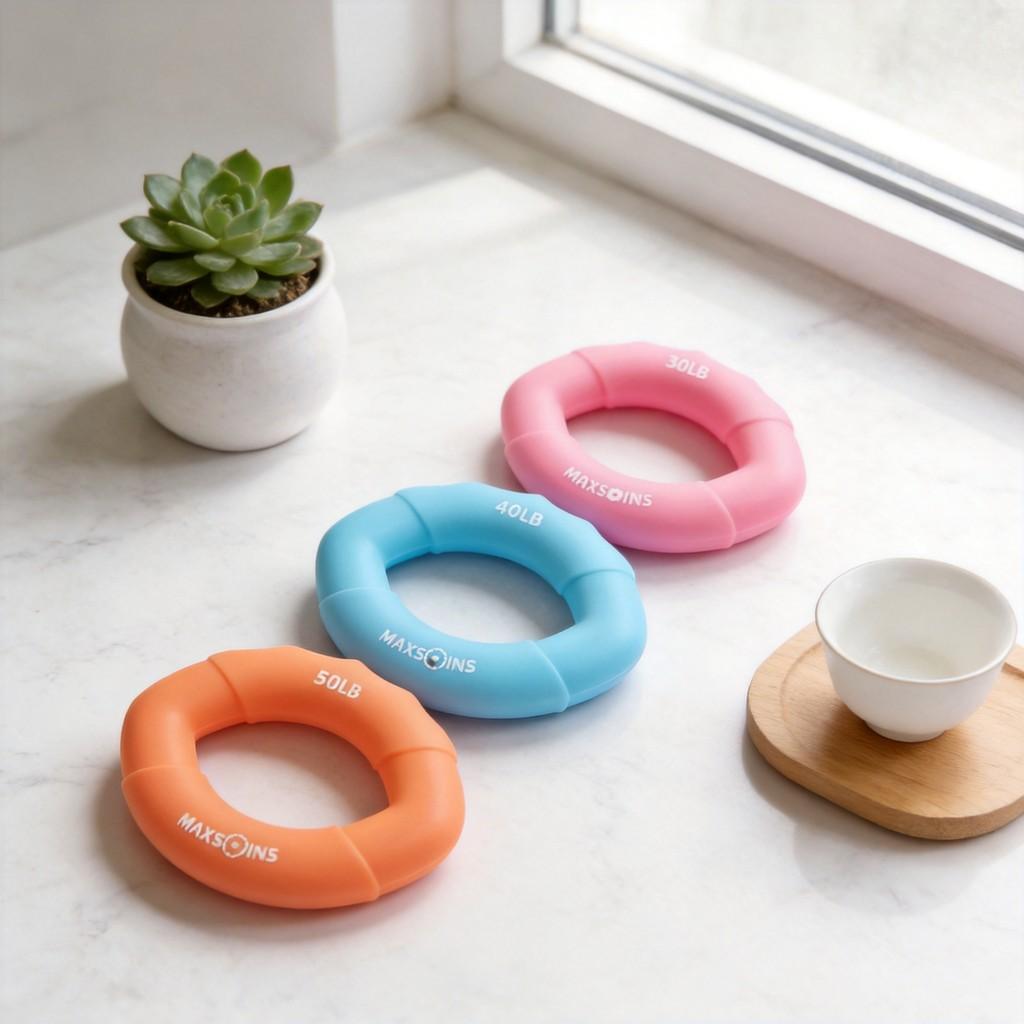 Elastic Hand Exercise Ring With Durable Silicone Material For Rehabilitation And Fitness