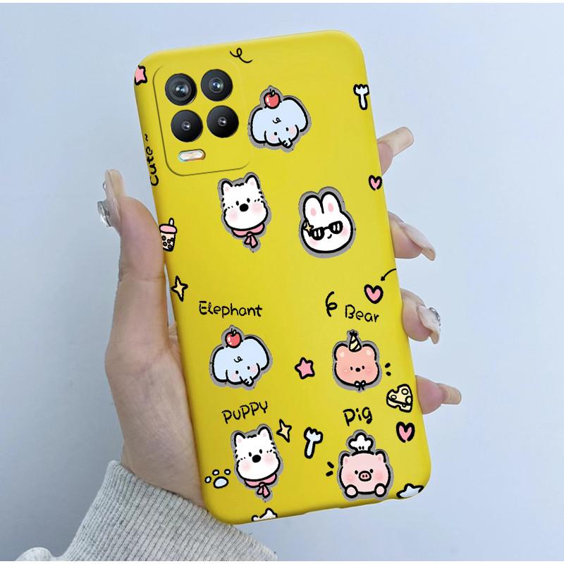 For Realme 8 Pro Case RMX3085 Soft TPU Silicone Cover Cute Cartoon Panda Phone Case For Oppo Realme8 4G 5G RMX3081 RMX3241 Funda