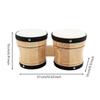 Wooden Drums Wood Finish Pair of Bongos Metal Rivets