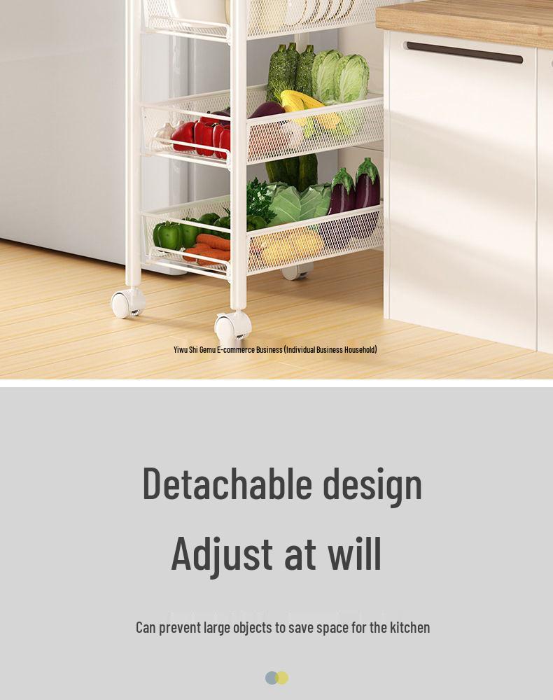 Multi-Layer Kitchen and Bathroom Storage Trolley with Wheels
