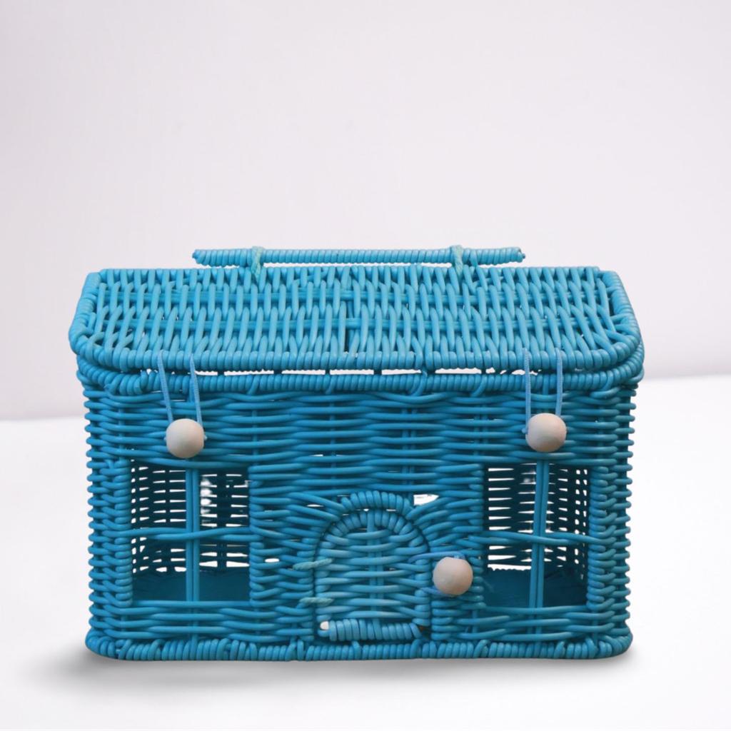 Multifunctional Wicker Storage Basket PP Woven Rustic Snack Box Organizer for Kitchen Living Room Wedding Party Decor