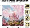 Princess Castle Window Curtains Kids Girls Magic Pink Fantasy World Fairytale Landscape Baby Living Room Bedroom Nursery Made Of Polyester Area Decor