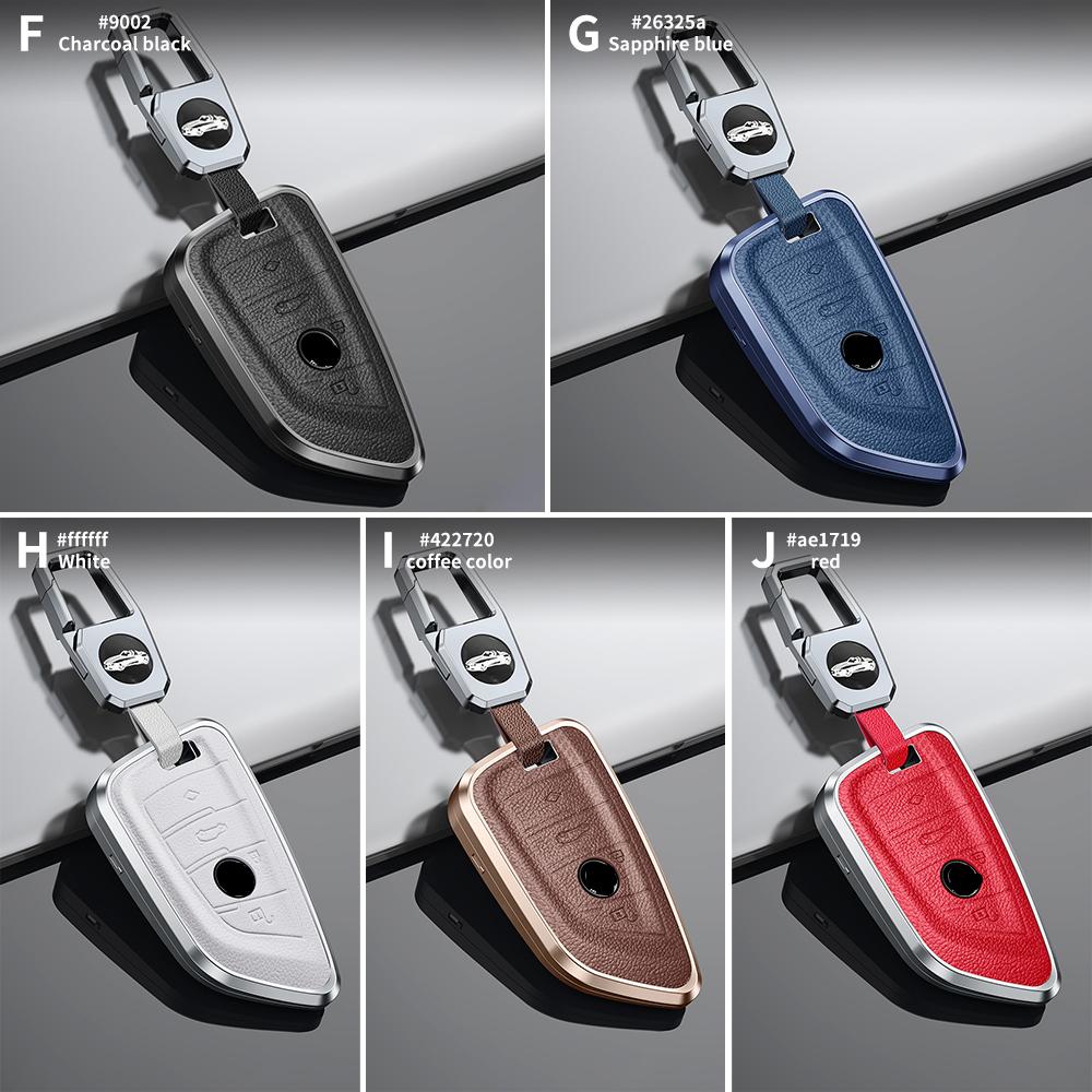 Metal Cowhide Remote New For Bmw G30 G05 X5 F15 X6 F16 7 Series G11 X1 F48 F39 X4 X3 F40 Car Key Case Cover Shell Fob Protector