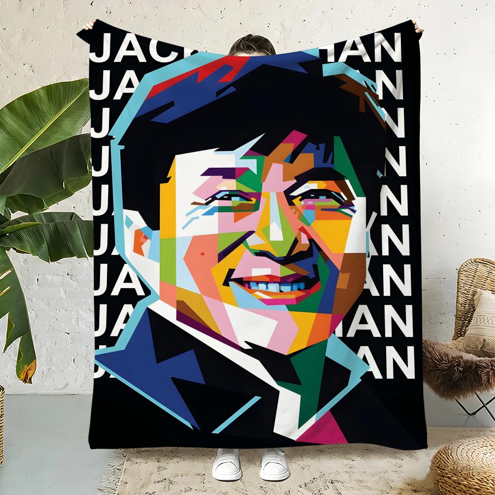 Celebrity J-Jackie Chan Throw Flannel Throw Blanket,Bed Home Office Nap Blanket Travel,Camping,Picnic Blanket Soft Decor 75x90cm