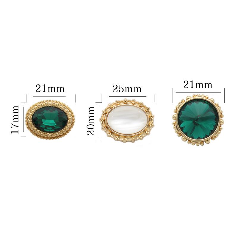 10pcs 6 Colors Oval Gem Clothes Buttons Super Luxury Ladies Coat Buttons DIY Sewing Material Sewing Accessories Fashion Buttons