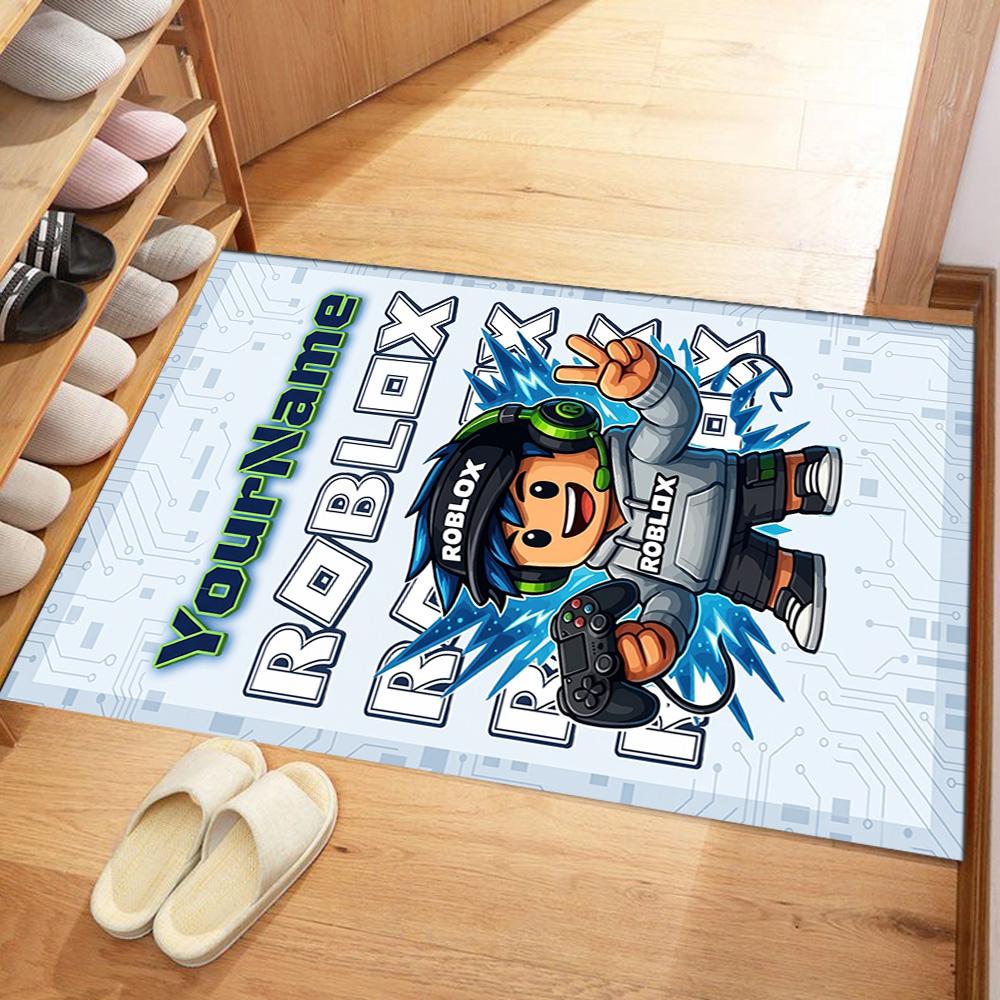 Roblox 450 Customize Your Name Floor Rug Office Rug Suitable for Decorate room Entryway Balcony Kitchen Anti-slip Rug Anime Office Decor