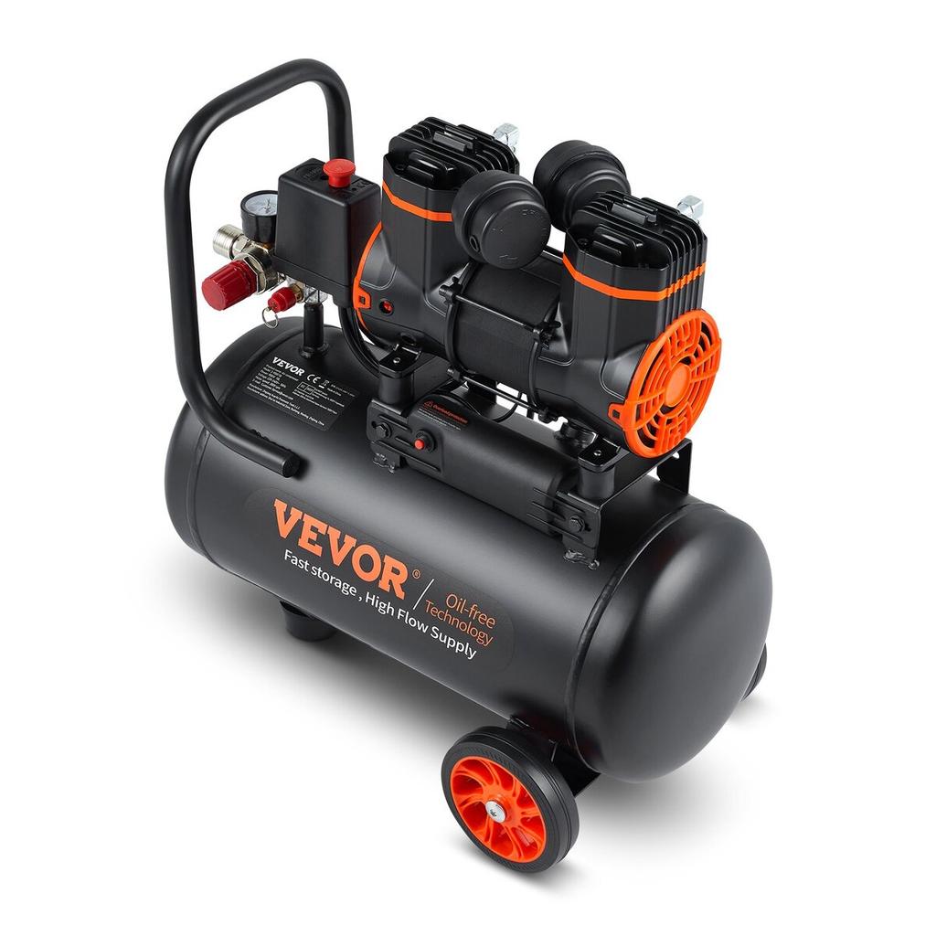 Air Compressor 4.8 Gallon 900W 2.2 CFM@ 90PSI 70 dB Ultra Quiet Oil Free