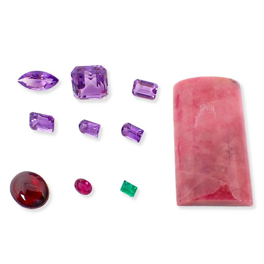 [Used] Amethyst, Rhodonite, Garnet, Emerald, Ruby Loose Stones/j26-6
