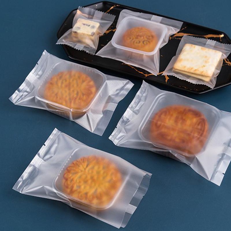 100Pcs Thicker Machine Seal Bags Clear Frosted Food Biscuit Diy Baking Cake Bag