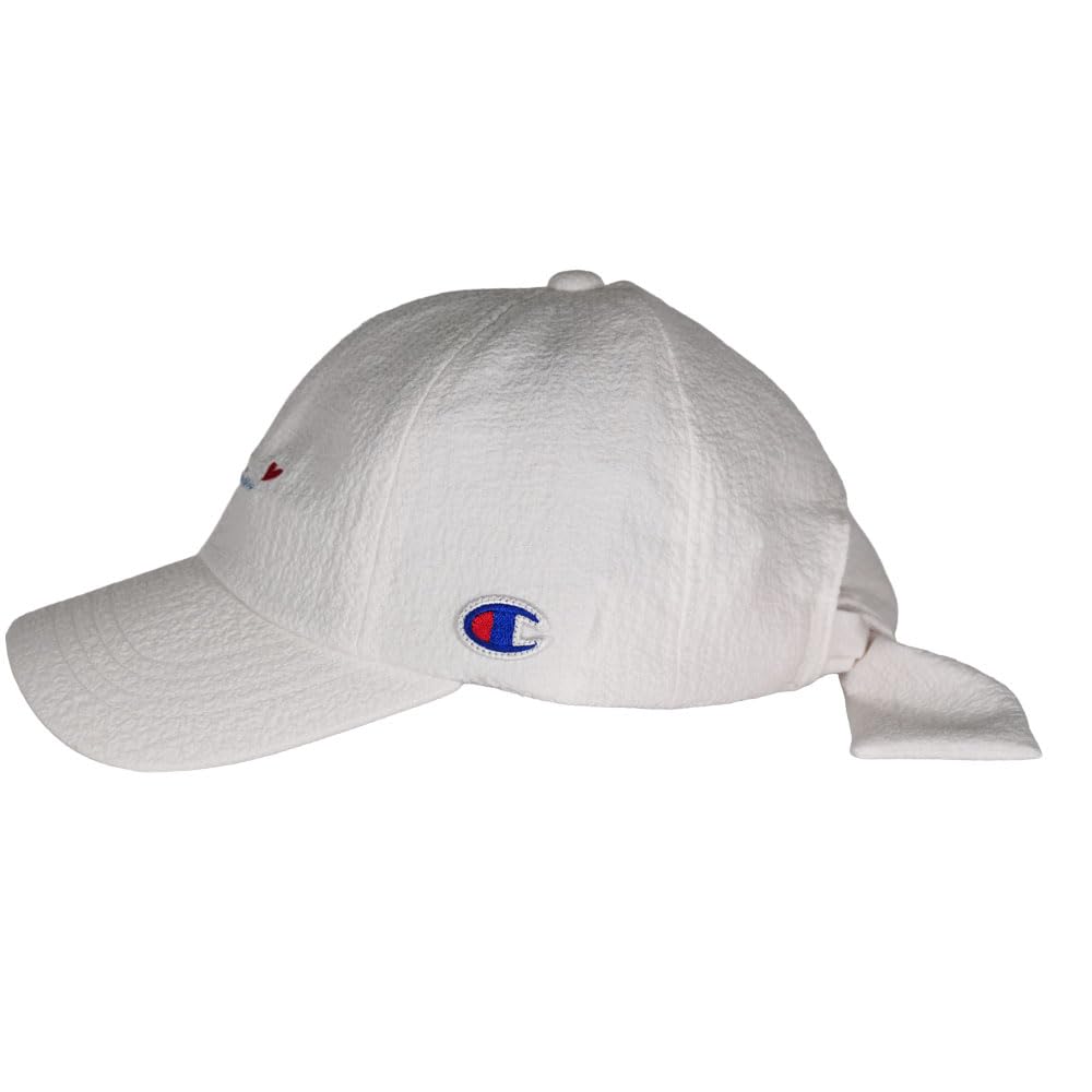 Kids Shirring Cap Heart Hat Outdoor Town Casual UV Protection Sunlight Number [Champion] Kid's 141-0024 (JP, Size, 53.0 cm, 55.0 cm, White)