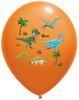 Balony Pastelowe Nadruk Dino 14 Cali  10 Szt.